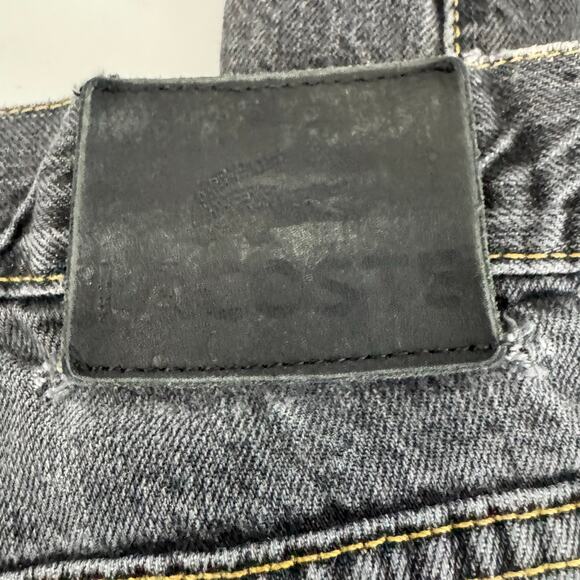 Y2K 100% Cotton Lacoste Jeans Regular Fit Straight Leg Black Gray W32 - L31 - Picture 12 of 13